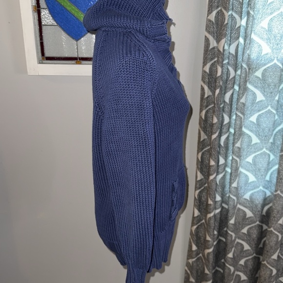 Bloomingdale’s Vintage Chunky Knit 100% Cotton Hooded Sweater SZ Large - Picture 7 of 8